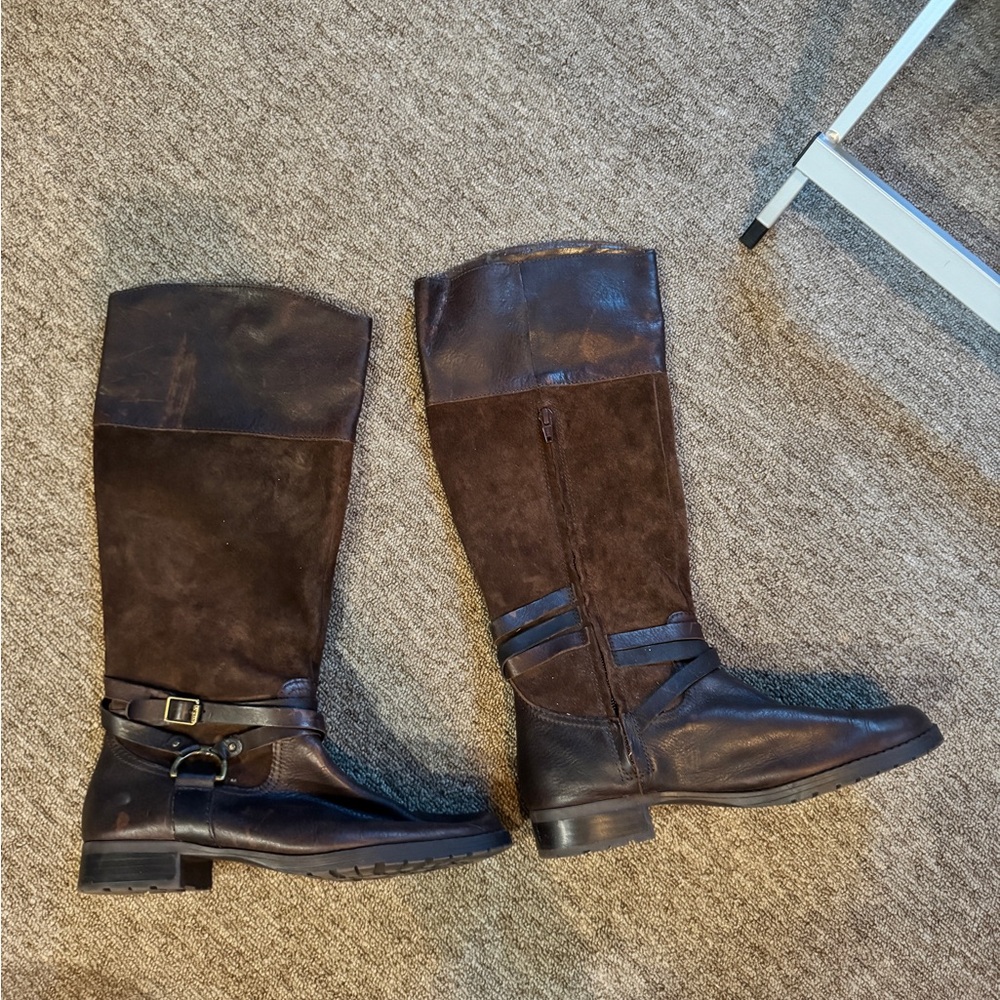 Size 8 Sonya Ralph Lauren Brown Leather and Suede Boots